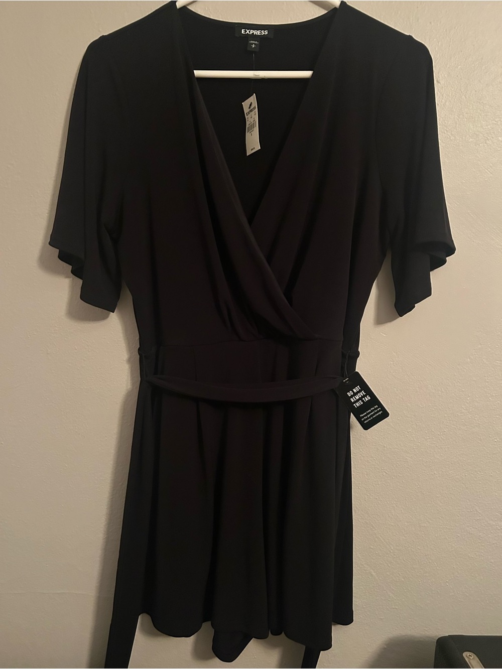 Express Black Surplice Romper